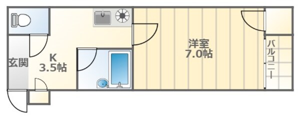 難波駅 徒歩4分 5階の物件間取画像